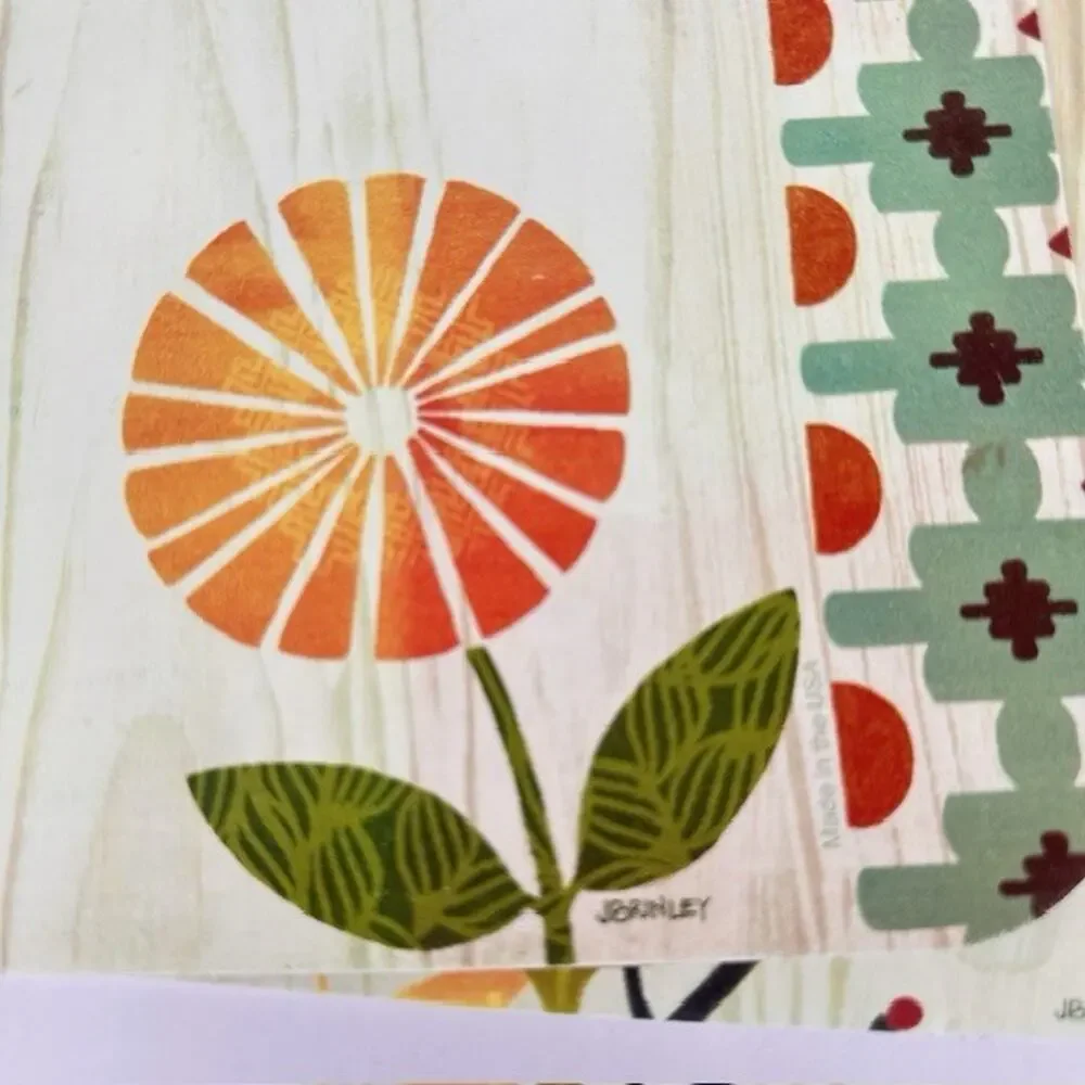 J Brinley Artist, Woodland Owl 6 Placemats Vinyl, 2 sides MCM Table Setting Bird
